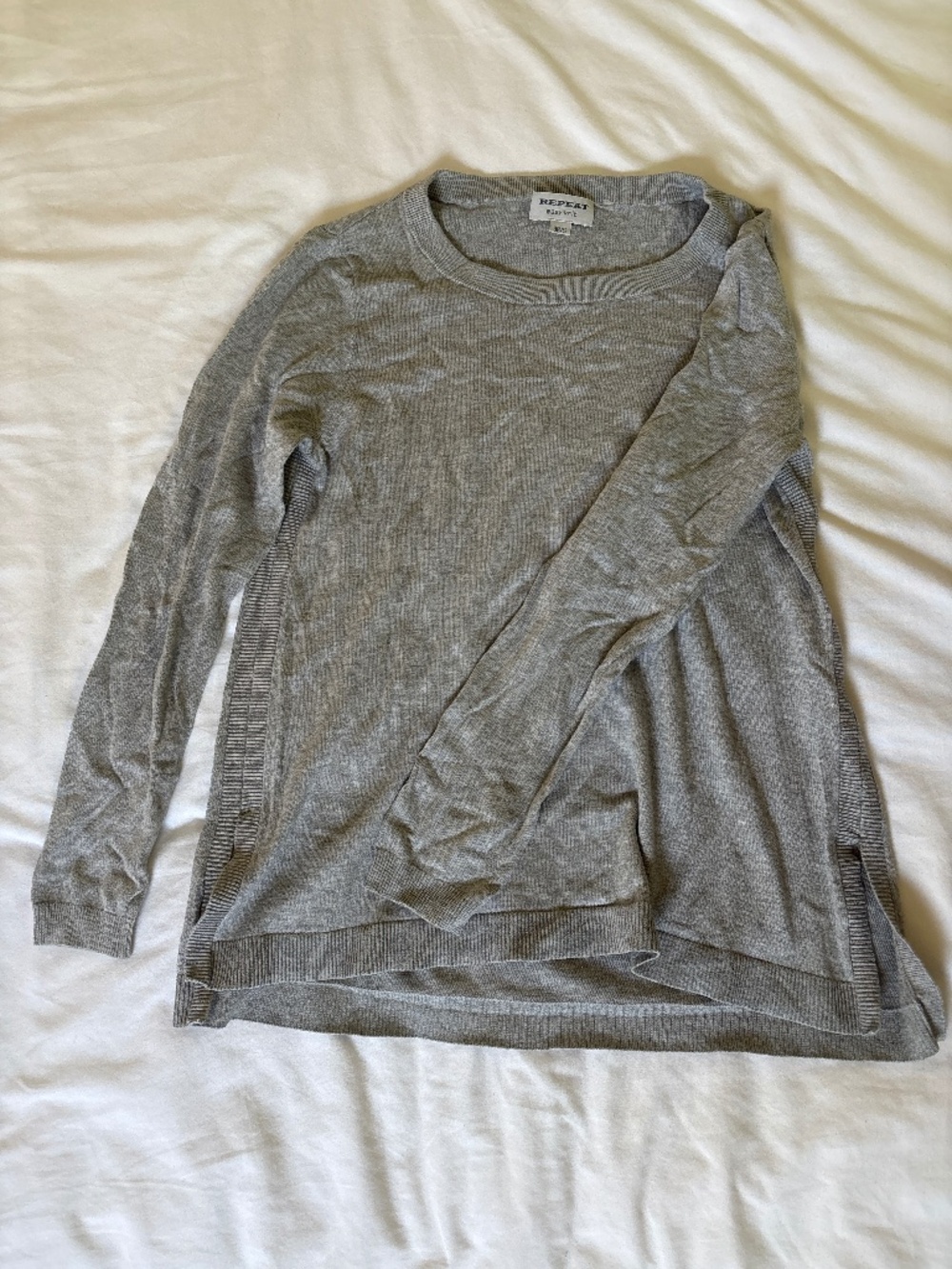 S Grey crewneck, cotton and viscose